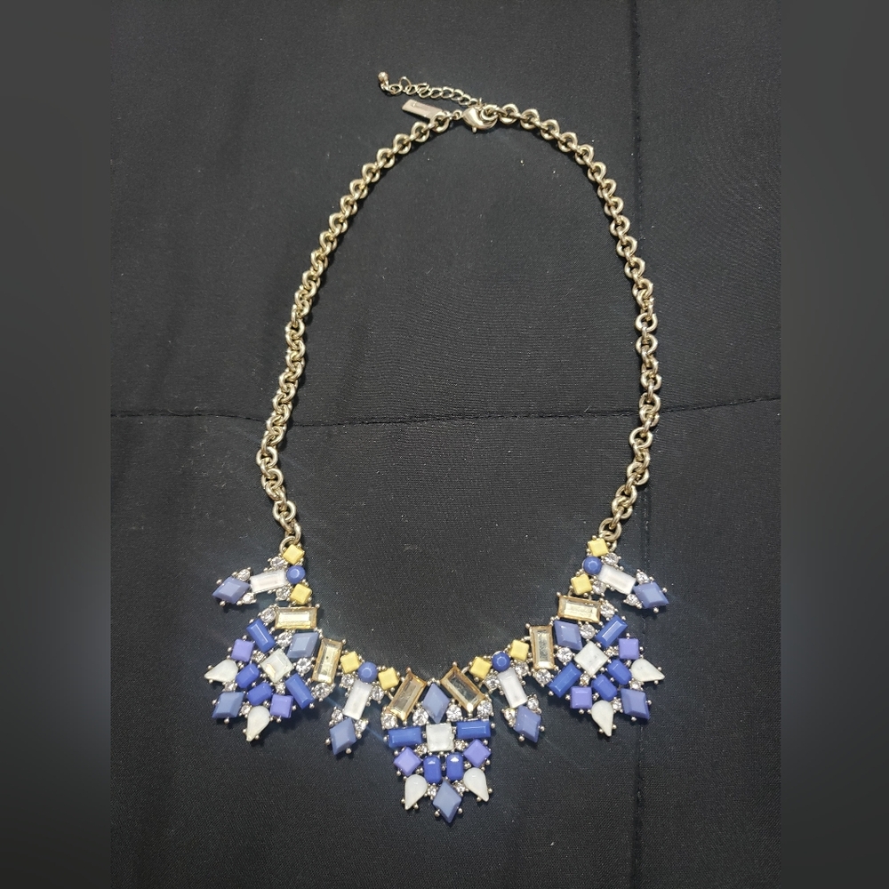 The Limited Blue/Gold Chained Statement Necklace OS